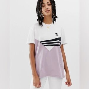 Adidas Originals Linear T-Shirt In Lilac and Black, Size M